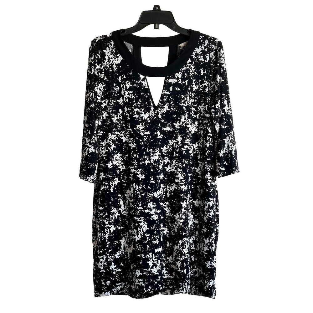 Banana Republic Sheath Dress 3/4 Sleeve Black White